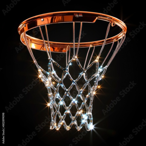 A basic basketball hoop with shimmering net. © 2D_Jungle