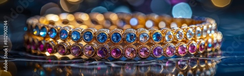 Gemstone Bracelets with Colorful Gems and Gold 