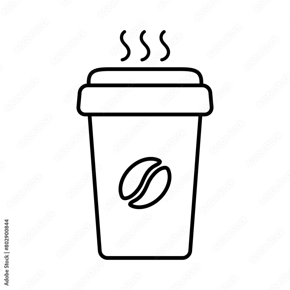 Hot coffee cup icon. Paper coffee cup icon isolated on white background. Hot coffee cup icon. Paper coffee cup icon isolated on white background.