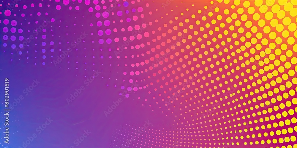 abstract background with a gradient of dots, a colorful halftone vector illustration in the style of halftone, a purple orange yellow and blue color scheme.
