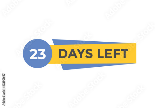 23 days to go countdown template. 23 day Countdown left days banner design. 23 Days left countdown timer
