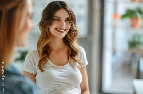 Obstetrician doctor visiting happy pregnant patient woman Free Download Obstetrician doctor visiting happy pregnant patient woman - GFXLoad