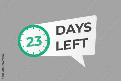 23 days to go countdown template. 23 day Countdown left days banner design. 23 Days left countdown timer
