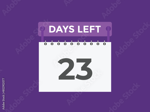 23 days to go countdown template. 23 day Countdown left days banner design. 23 Days left countdown timer
