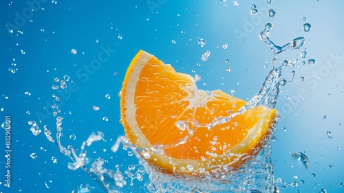 orange in water splash