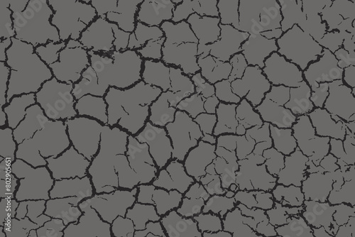 Cracked ground surface background. Cracks vector texture.