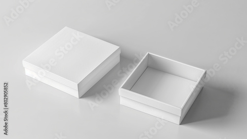 white rectangle box Mockup made of matte art card © Yuwarin