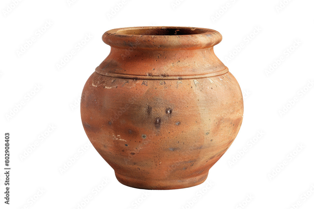 Clay Pot On Transparent Background.