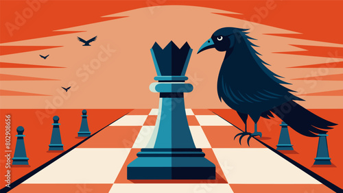 The rook moving odically across the board symbolizes the meticulous planning and foresight required in political manipulation..