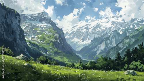 Swiss mountains landscape