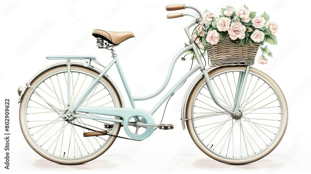 World Bicycle Day concept. World bicycle day background. Environment preserve. vintage bicycle adorned with colorful flowers. Bicycle with flowers