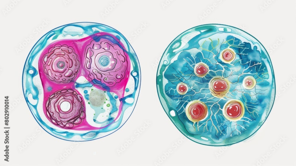 Diagrams explaining the process of mitosis and meiosis Stock ...