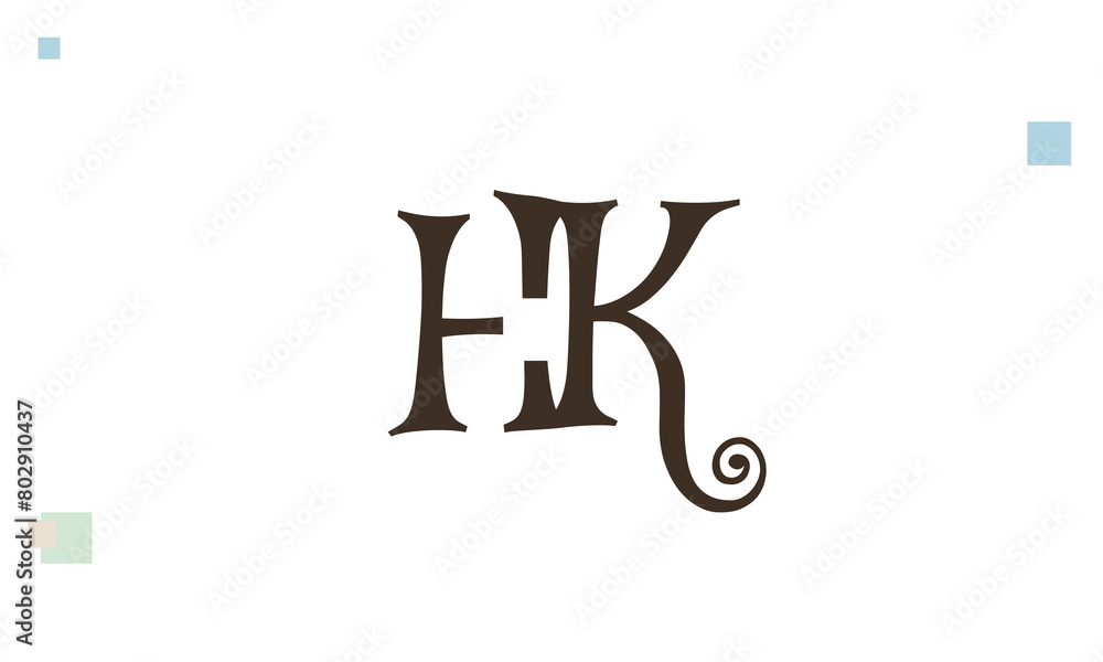 Alphabet letters Initials Monogram logo HK, KH, H and K Alphabet letters Initials Monogram logo HK, KH, H and K