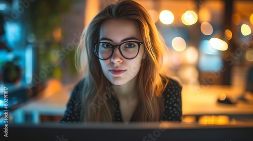 Entrepreneur working remotely with the computer in a modern environment