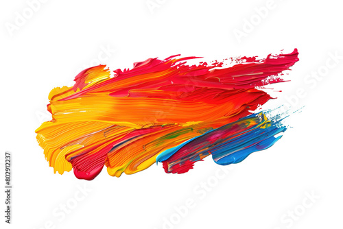 colourful acrylic ink brush stroke, transparent background