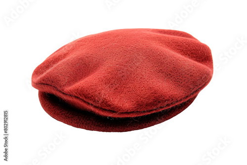 Felt Beret On Transparent Background.