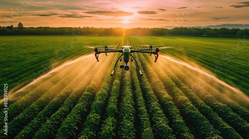 Agriculture drone spraying  photo