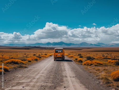 Vehicle, summer, blue sky, landscape, beautiful