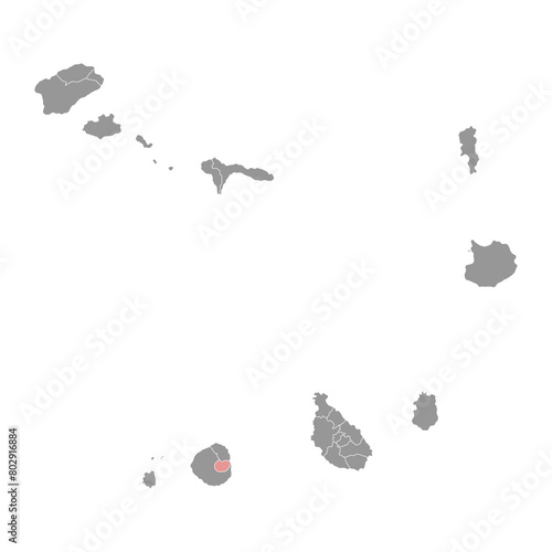 Santa Catarina do Fogo municipality map  administrative division of Cape Verde. Vector illustration.