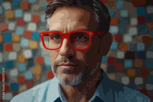 Männerportrait. Ki Vektor - Grafik
