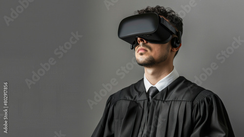 Lawyer defends clients, advocating for justice with expertise and dedication to the law with virtual reality sunglass © Dmitriy