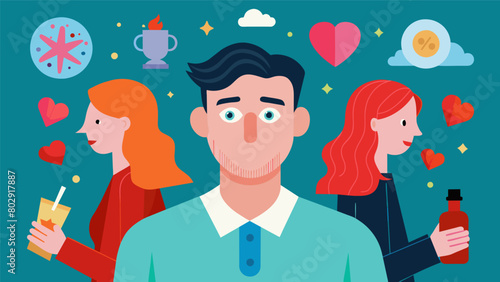 A romantic comedy where one of the lead characters has OCD and learns to navigate their relationships while managing their rituals and triggers.. Vector illustration