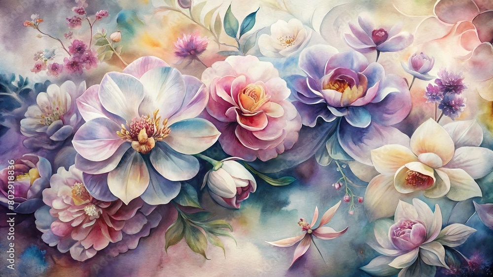 Watercolor flower background