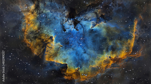Capturing the intricate details of a nebula's gas and dust against the vibrant backdrop of space © Michael