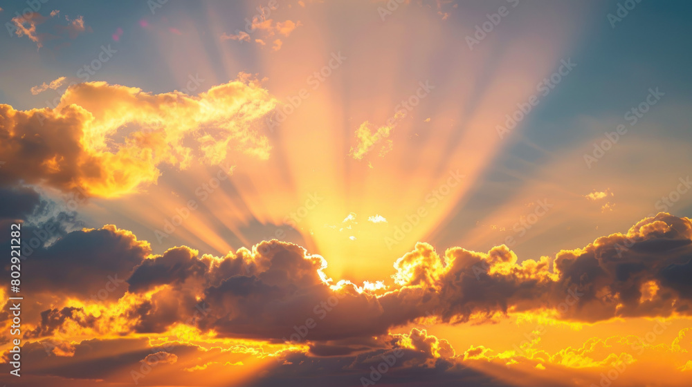 Φωτογραφία Vibrant Sunrise Breaking Cloud Cover, the Ascension of Christ, the ascension of Jesus into heaven, a festival celebrated by Christians