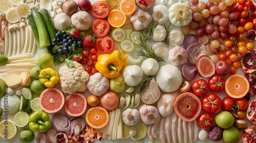 A colorful array of fresh fruits and vegetables