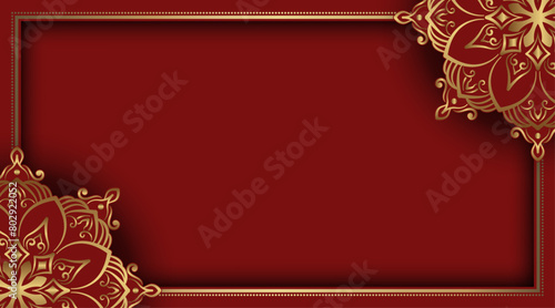 Vintage frame with gold mandala ornament