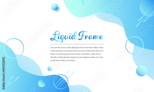 夏を感じるリキッドな流線のフレーム（水色のグラデーション）
