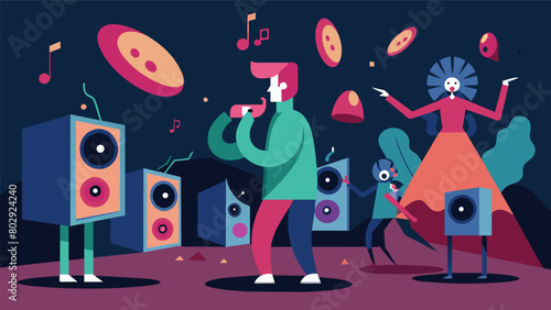 Speakers play random eerie sounds and voices making it difficult to distinguish between reality and auditory hallucinations..