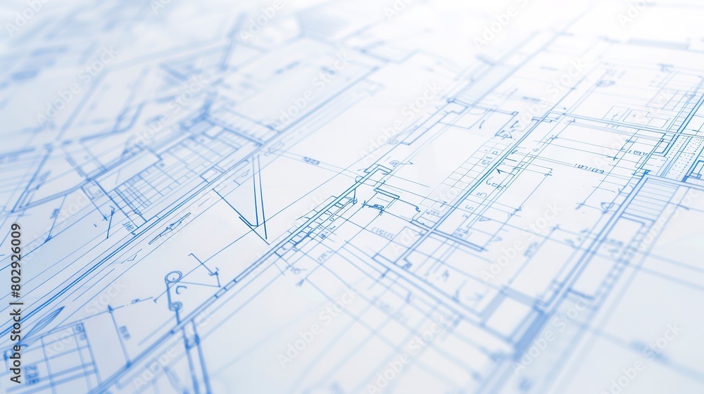 Close-up on structural details in a blueprint, cool white light, macro lens for high precision Close-up on structural details in a blueprint, cool white light, macro lens for high precision