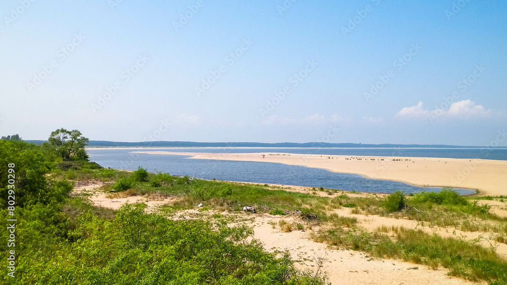 Baltic Sea Coast on Sobieszewska Island. The estuary of the Vistula River.
