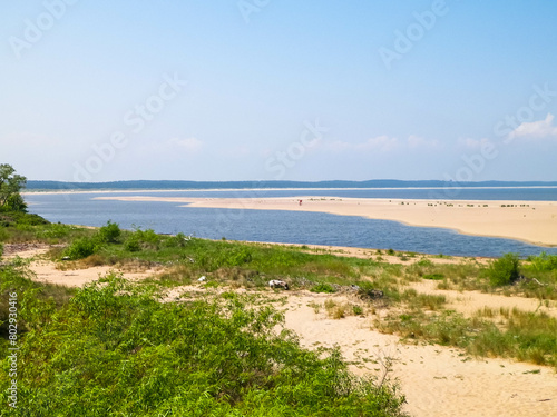 Baltic Sea Coast on Sobieszewska Island. The estuary of the Vistula River.