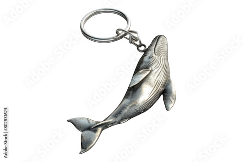 Whale 3d keychain isolated on transparent background