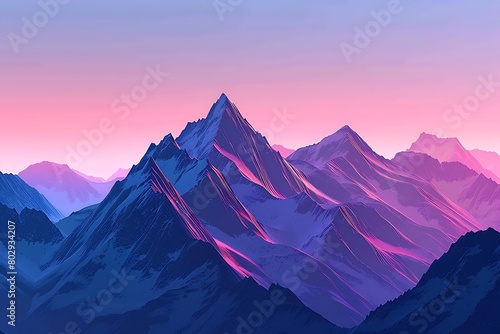 Stylized mountain range with a gradient echo effect