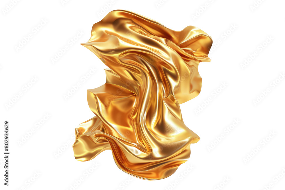Abstract 3d realistic golden metal shape isolated on transparent background Abstract 3d realistic golden metal shape isolated on transparent background