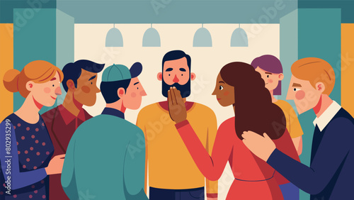 In one section of the gallery a group of people were huddled together passing on their own rumors and eagerly listening for new ones to add to their.