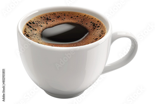 Aromatic coffee cup isolated on transparent background
