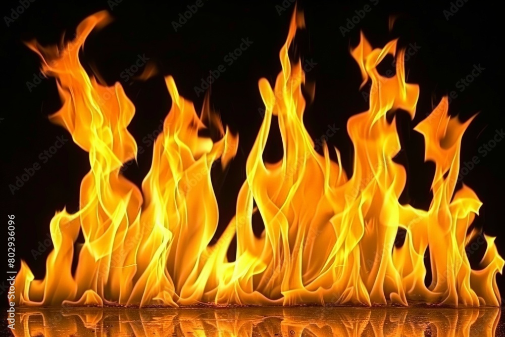 Obraz premium An assortment of mesmerizing flames flickering on a table, creating a captivating display of movement and warmth.