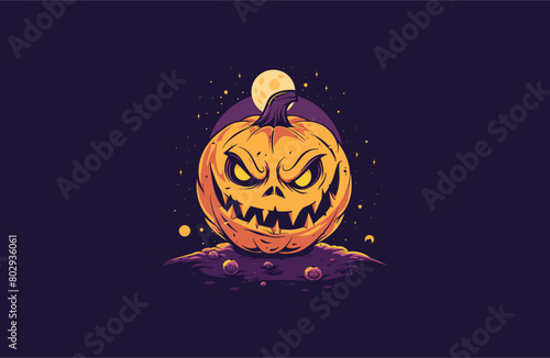 Halloween vector illustration flat design logo