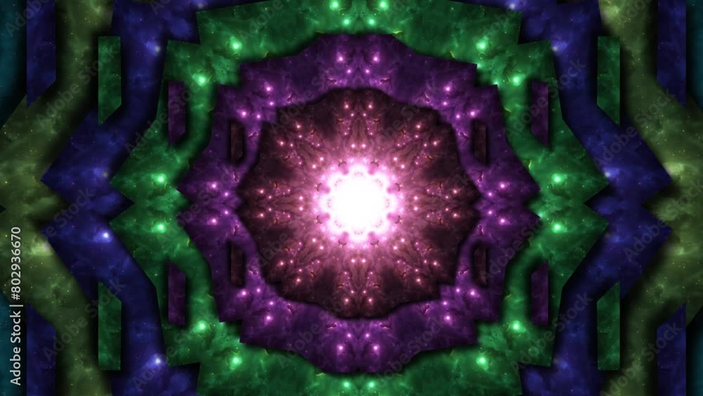 3d Mandala Pattern Vj Loop Disco Party Animation Bg. Color Changing ...