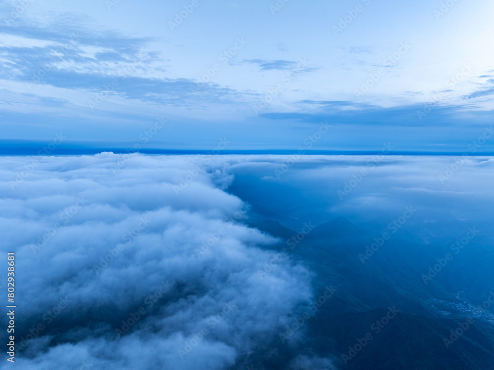Aerial photography of mountain clouds and fog Aerial photography of mountain clouds and fog