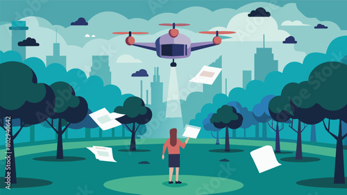 The drone glided silently above a peaceful park dropping flyers with distorted images of loved ones and false reports of their demise causing anguish.