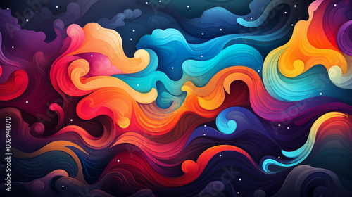 Vibrant Abstract Swirls Digital Art Wallpaper