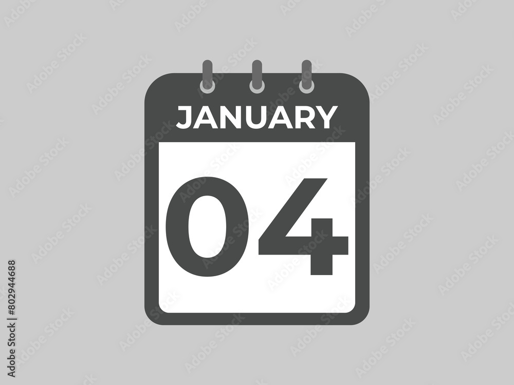 january 4 calendar reminder. 4 january daily calendar icon template. Calendar 4 january icon Design template. Vector illustration
january 4 calendar reminder. 4 january daily calendar icon template. Calendar 4 january icon Design template. Vector illustration