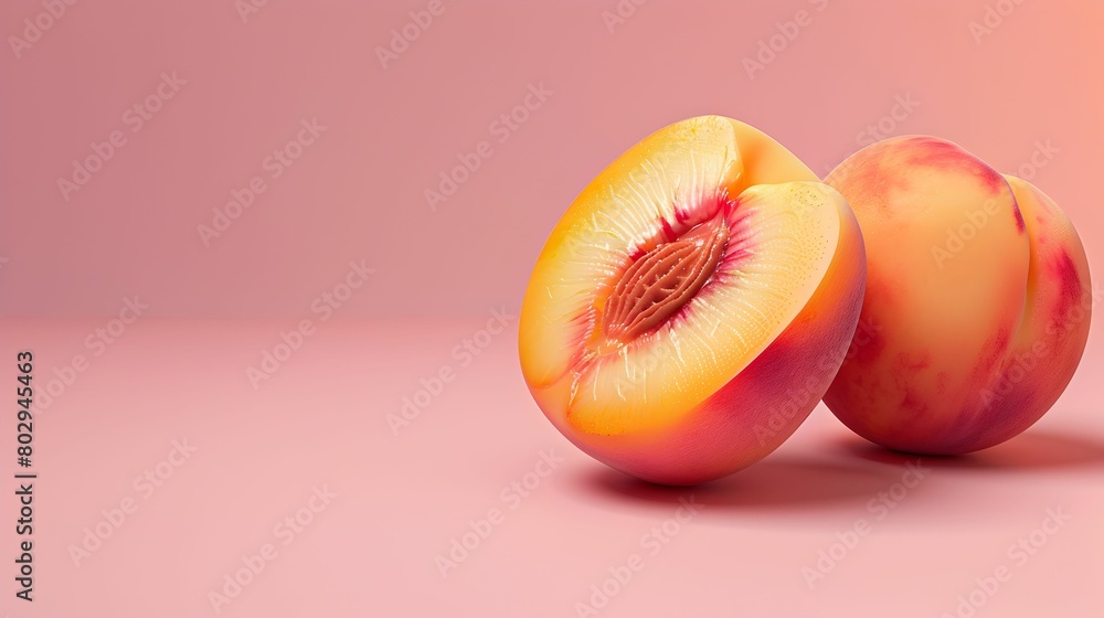 Close-up of juicy, freshly cut plums with droplets of water on a smooth pink backdrop, highlighting their vivid texture and color. Close-up of juicy, freshly cut plums with droplets of water on a smooth pink backdrop, highlighting their vivid texture and color.