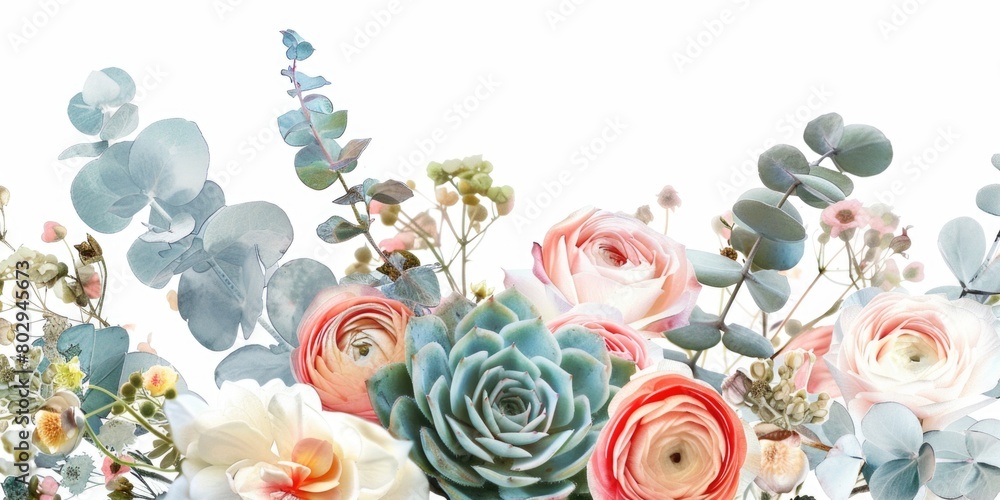 A vibrant display of flowers and greenery. Perfect for home decor or floral design projects A vibrant display of flowers and greenery. Perfect for home decor or floral design projects